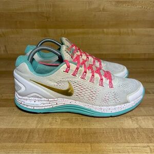 Nike LunarGlide+ 4 marathon 26.2 Stealth White Pink Gray Running Shoes Size 10